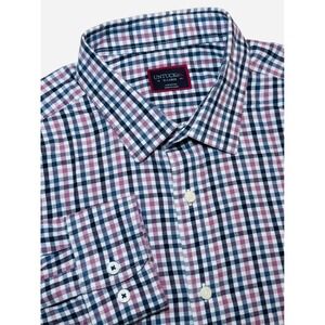 UNTUCKit Men's XL Cascina Shirt Navy Plaid Gingham Long Sleeve Button Down